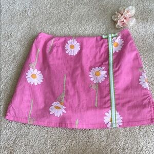 Lilly Pulitzer Pink Daisy vintage skort with bow, 4